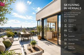 Penthouse kaufen in 1170 Wien, EXKLUSIVES PENTHOUSE MIT DACHTERRASSE & PANORAMABLICK + ERSTBEZUG IN HERNALS Wohnen über den Dächern Wiens