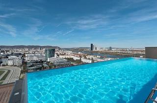 Wohnung kaufen in Meiereistraße, 1020 Wien, Sensationeller Blick Über den Grünen Prater vom 26. Stock (Oberste Wohnetage)! Roof-Top-Pool + Fitness + Concierge-Service + Garage
