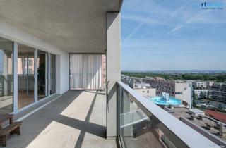 Penthouse kaufen in 1100 Wien, Himmelblau überall, 102 m² mit über 23m² Loggia auf 3,5 Zimmern. Atemberaubender Ausblick soweit das Auge reicht!