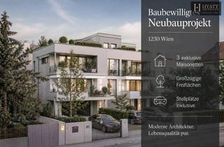 Grundstück zu kaufen in 1230 Wien, Baubewilligtes Neubauprojekt in 1230 Wien – 3 exklusive Maisonetten mit Freiflächen und Stellplätzen