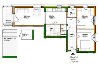 Wohnung kaufen in Schubertgasse, 8160 Weiz, 3-Zimmer-Wohnung mit durchdachtem Grundriss und Balkon zum Genießen!
