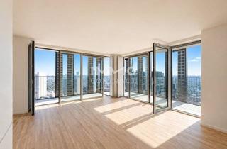 Maisonette mieten in Donau, 1220 Wien, 33. Etage dc2 Tower: 3 Zimmer, 2 Loggien mit Wasserblick