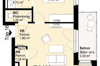 Wohnung mieten in Frömmlgasse, 1210 Wien, Neuwertige 2-Zimmer-Neubauwohnung mit Südost-Balkon | 46 m² | Ruhelage | Nähe Bahnhof Floridsdorf