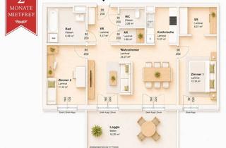 Wohnung mieten in 8020 Graz, 2 MONATE MIETFREI | Attraktive 3-Zimmer Wohnung mit sonniger Loggia