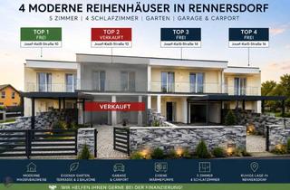 Reihenhaus kaufen in Rennersdorfer Straße, 3200 Rennersdorf, Drei moderne Reihenhäuser mit 4 Schlafzimmern, Garten, Garage und Carport – Erstbezug in Rennersdorf