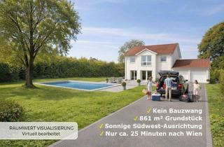 Grundstück zu kaufen in 2114 Großrußbach, BAUGRUND OHNE BAUZWANG | ca. 861 m² | Sonnige Südwestlage | Top-Anbindung nach Wien