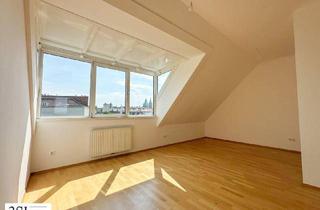 Wohnung mieten in Kudlichgasse 48-50, 1100 Wien, Hell, klimatisiert, großzügig - 2-Zimmer-Dachgeschosstraum in ruhiger Seitenstraße des 10. Bezirks - mit allgemeiner Dachterrasse