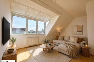 Wohnung mieten in Kudlichgasse 48-50, 1100 Wien, Hell, klimatisiert, großzügig - 2-Zimmer-Dachgeschosstraum in ruhiger Seitenstraße des 10. Bezirks - mit allgemeiner Dachterrasse