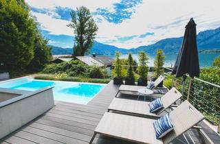 Villen zu kaufen in Seeblick, 5310 Mondsee, Villa am Mondsee mit privatem Badeplatz, Boje, Infinity-Pool & unverbaubarem Seeblick
