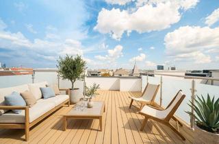Loft kaufen in 1020 Wien, Über den Dächern des Stuwerviertels: elegante 3-Zimmer-Dachgeschosswohnung mit privater Dachterrasse nahe Prater