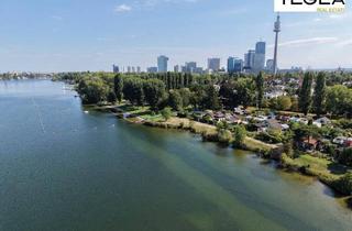 Haus kaufen in An der oberen Alten Donau, 1210 Wien, Schwimmvergnügen mit Schattenplatzerl - Badehütte auf Pachtgrund, in der Nähe vom "Strandbad Angelibad"
