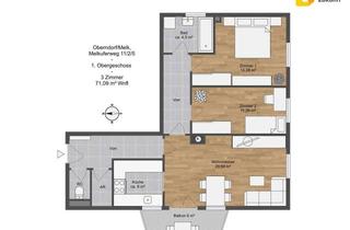 Wohnung mieten in 3281 Oberndorf an der Melk, Günstige 3 Zimmerwohnung mit Balkon in Oberndorf/Melk