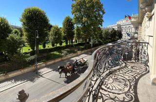 Wohnung mieten in 1010 Wien, Wohnen mit Blick in den Volksgarten: Repräsentativer 5-Zimmer-Altbautraum mit kleinem Balkon in prachtvoller Liegenschaft - zu mieten 1010 Wien