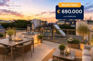 Wohnung kaufen in 1060 Wien, SONNE. WEITBLICK. DACHTERRASSE – 2-ZIMMER-DACHGESCHOSSWOHNUNG MIT VIEL FREIRAUM