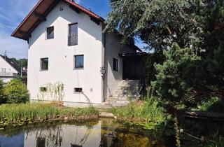 Haus mieten in Am Gründberghof, 4040 Linz, Am Gründberghof! Gepflegtes EFH mit Schwimmteich in Ruhelage, Linzblick, 142 m² WNFL + Keller/Doppelgarage! Straßenbahnnähe!
