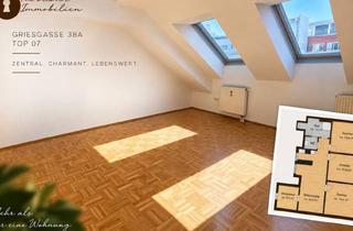 Wohnung mieten in Griesgasse 38A /7, 8020 Graz, Besonders Fulminante Dreieinhalbzimmerwohnung in Sehr Zentraler Lage, in der Griesgasse 38, zu Vermieten! WG Geeignet.