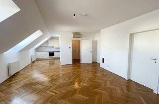 Wohnung mieten in Albrechtstraße, 3400 Klosterneuburg, Lichtdurchflutete 2-Zimmer Dachgeschosswohnung mit großzügigem Wohnbereich, Balkon und Dachterrasse