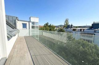 Wohnung mieten in Glanzinggasse, 1190 Wien, Bestlage nahe Glanzing! Perfekt geschnittene 3-Zimmer-Dachgeschoss-Wohnung mit Balkon in Grünruhelage und mit Kahlenbergblick