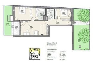 Wohnung mieten in 1220 Wien, Erdgeschosswohnung Neubau 92m2 mit Garten und Garage
