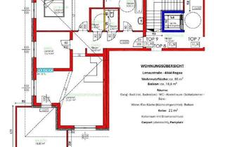 Wohnung mieten in Lenaustrasse, 4844 Regau, Helle 3-Zimmer-Wohnung im obersten Geschoß mit großem Balkon - Regau