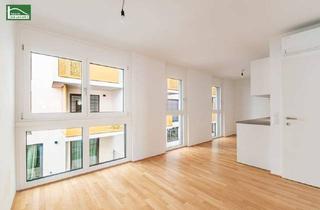 Anlageobjekt in Kirschblütenpark, 1220 Wien, Neubau-Erstbezugs-Apartment für Kurzzeitvermietung! Widmung für Büro möglich. Beim Kirschblütenpark. Hochwertige 3 Zimmer Einheit mit Terrasse, Balkon und Markenküche. Mit Klimaanlage!