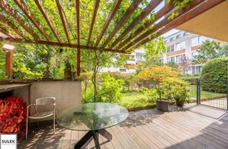 Wohnung kaufen in Wallrißstraße, 1180 Wien, Architektenwohnung in Gersthof – 3 Zimmer im 1. Stock mit eigenem Garten, Terrasse und Loggia, Lift, offener Kamin, hochwertigster Ausstattung