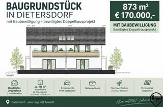 Grundstück zu kaufen in 8142 Dietersdorf, 873 m² Baugrundstück mit Baubewilligung für ein Doppelhaus in Dietersdorf