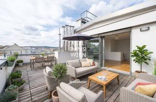 Wohnung kaufen in 1090 Wien, Exklusive 4-Zi-Dachgeschosswohnung mit 35 m² Terrasse & Balkon - Optional zwei Stapelgaragen-Stellplätze