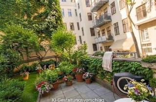 Wohnung mieten in Florianigasse, 1080 Wien, 4-Zimmer Wohnung mit ruhiger Innenhofterrasse&Garten | teilweise möbliert