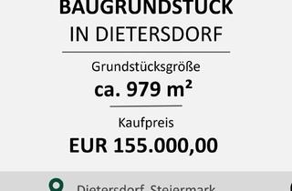 Grundstück zu kaufen in 8142 Dietersdorf, Baugrundstück in Dietersdorf - Ca. 979 m²