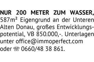 Grundstück zu kaufen in An der unteren Alten Donau, 1220 Wien, NUR 200 METER ZUM WASSER,