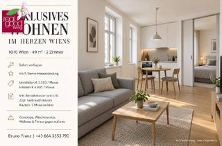 Wohnung mieten in 1010 Wien, EXKLUSIVES WOHNEN IM HERZEN WIENS 49 m² , 2 ZIMMER , 5-STERNE-HOTELSERVICE, SOFORT VERFÜGBAR