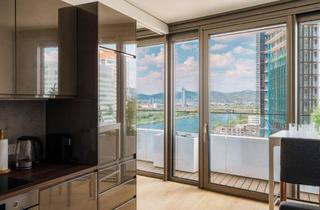 Wohnung kaufen in Donau, 1220 Wien, DANUBEFLATS I 15. Etage I 2-Zimmer Wohnung möbliert I Ausblick Kahlenberg I Pool und SPA