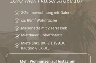 Wohnung mieten in Kaiserstraße, 1070 Wien, Mietvertrag unbefristet! Termine bitte online buchen (Link steht im Text)