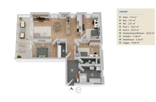 Wohnung kaufen in Farnholzweg 13, 4600 Schleißheim, Schlüsselfertige 4-Zimmer-Neubau-Wohntraum mit großer Loggia & 2 TGP in Schleißheim