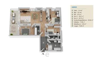 Wohnung kaufen in 4600 Wels, Schlüsselfertige 4-Zimmer-Neubau-Wohntraum mit großer Loggia & 2 TGP in Schleißheim