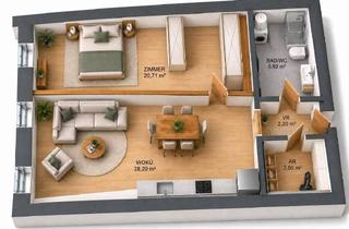 Wohnung kaufen in 5280 Braunau am Inn, 2-Zimmer-Wohnung in zentraler Lage mit Garagenplatz