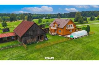 Haus kaufen in 3874 Litschau, Waldviertler Alleinlage! 1,7 ha exklusives Naturrefugium mit neuem skandinavischem Blockhaus, Pool und Nebengebäuden