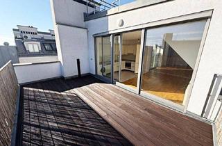 Wohnung mieten in Marktgasse, 1090 Wien, TERRASSENHIT, MARTKGASSE, 138 m2 Dachgeschoß mit 34 m2 Terrassen, 3 Zimmer, Wohnküche, Wintergarten, Wannenbad, Parketten, U4/U6-Nähe