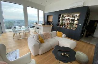 Wohnung mieten in 1100 Wien, Luxus-DG-Wohnung ohne Schrägen im 17. Stock mit Terrassen, Whirlpool und Parkblick - U1 Oberlaa