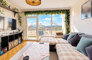 Wohnung kaufen in 9020 Klagenfurt, So weit der Blick, so nah das Wohnglück! Wohnzimmer und Loggia mit Panoramaaussicht!