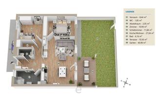 Wohnung kaufen in 4600 Wels, Wohnen wie in einer Ferienanlage - Erdgeschosswohnung 68,32m² mit Eigengarten und Tiefgaragenplatz