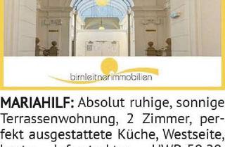 Wohnung kaufen in 1060 Wien, Absolut ruhige, sonnige Terrassenwohnung, 2 Zimmer, perfekt ausgestattete Küche, Westseite, beste In