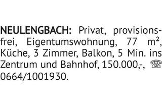 Wohnung kaufen in 3040 Neulengbach, Privat, provisionsfrei, Eigentumswohnung, 77 m², Küche, 3 Zimmer, Balkon, 5 Min. ins Zentrum un