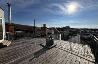 Wohnung mieten in Wiedner Hauptstraße, 1040 Wien, 3-Zimmer Dachgeschosswohnung mit separater Küche, 35 m2 Dachterrasse, Abstellraum und Kellerabteil