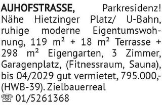 Wohnung kaufen in Auhofstraße, 1130 Wien, Parkresidenz! Nähe Hietzinger Platz/ U-Bahn, ruhige moderne Eigentumswohnung, 119 m² + 18 m&sup