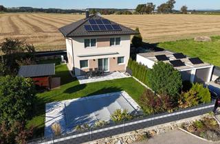 Einfamilienhaus kaufen in 3361 Krenstetten, Wohnkomfort trifft Natur – Modernes Holzriegelhaus mit Pool und Garten auf Baurechtsgrund in Krenstetten