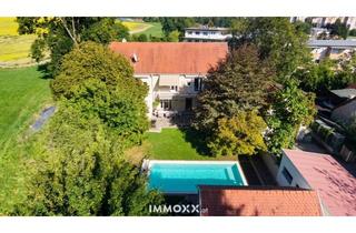 Villen zu kaufen in Ragnitzstraße, 8047 Graz, Von keiner Seite einsehbar: Villa in Graz-Ries mit beheiztem Ganzjahrespool, Sommerhaus und Einliegerwohnung — 360 m² auf 1.730 m² altem Baumbestand