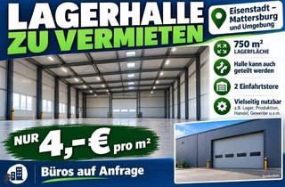 Büro zu mieten in 7210 Mattersburg, !!! Gepflegte Lagerhalle mit ca.800m² - Nähe Mattersburg zu vermieten.