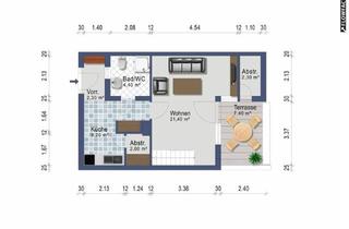 Wohnung mieten in Oberfranking, 5131 Franking, Coole Single Wohngalerie mit Balkon - ab sofort Betriebs & Heizkosten inklusive